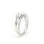 Anillo solitario de plata con circonitas